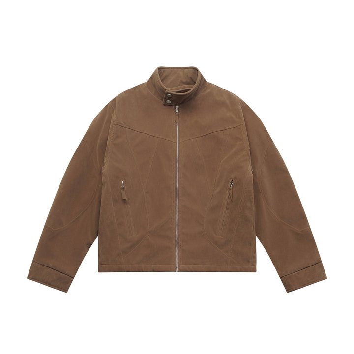 Herren Kurzblouson aus Velours‑Suede mit hohem Kragen und ergonomischer Nahtführung Drune