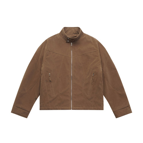 Herren Kurzblouson aus Velours‑Suede mit hohem Kragen und ergonomischer Nahtführung Drune