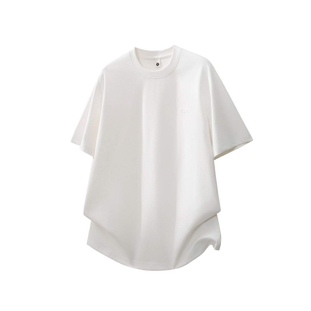 Unisex Oversized Baumwoll-T-Shirt mit Rundhalsausschnitt und verlängertem Saum Drune