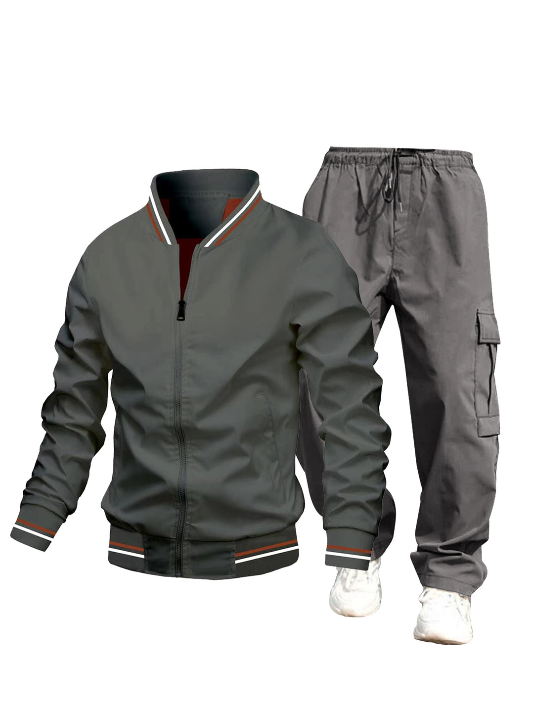 Herren Sportliche Jacke und Cargo-Hose Set Drune