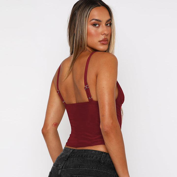 Damen Elegant geschnittenes Bustier-Top mit Spaghetti-Trägern Drune