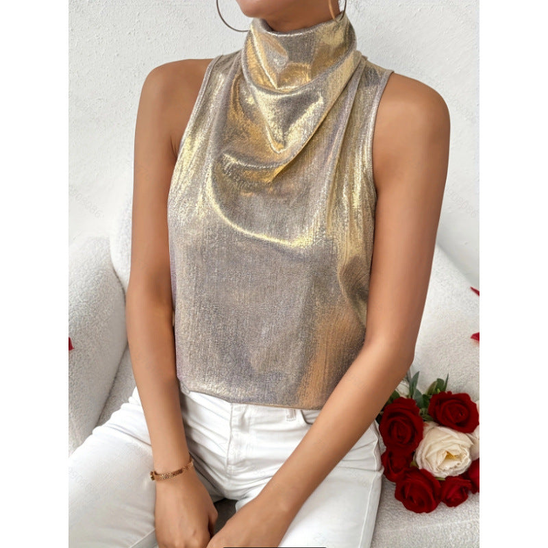 Damen Elegantes Oberteil mit edlem Stehkragen Drune