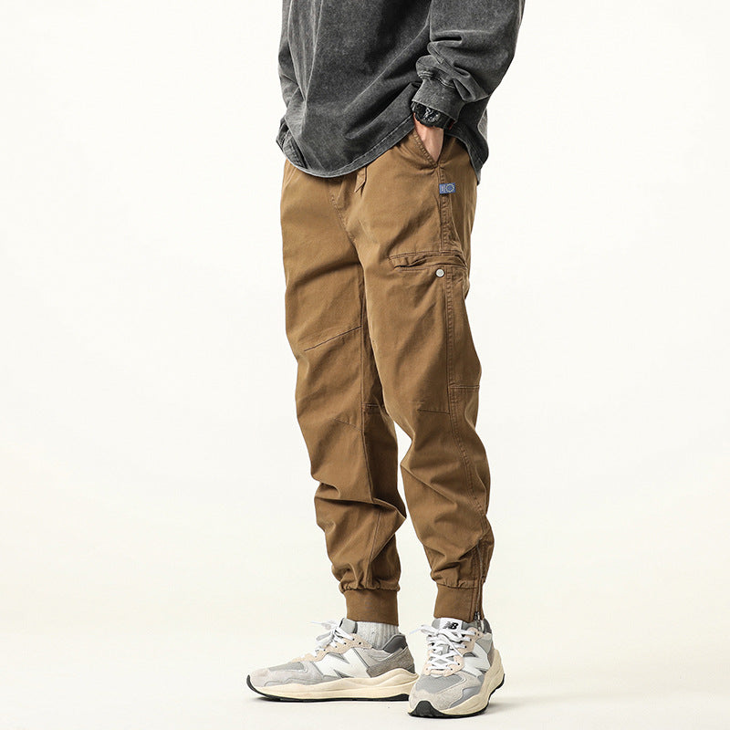 Herren Cargohose im Jogger-Stil mit elastischem Bund, Bündchen und Utility-Taschen Drune