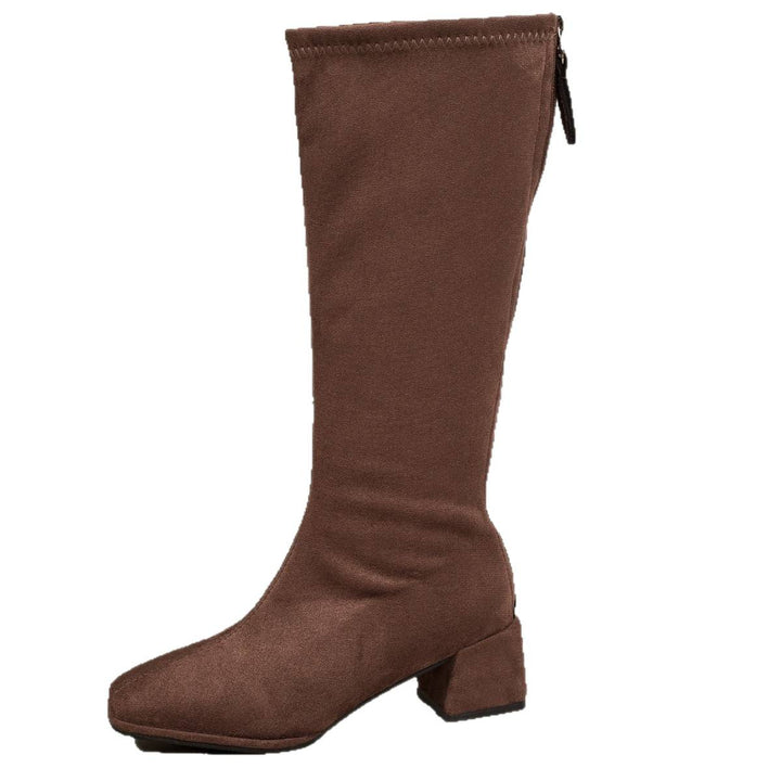 Damen Moda Stiefel mit Blockabsatz Drune