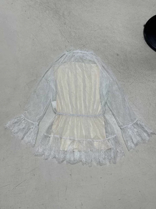 Damen Spitzen-Badeanzug mit elegantem Rüschenabschluss Drune