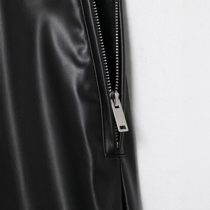Damen hochgeschnittene ausgestellte Kunstlederhose mit Schnürungsdetail in der Taille Drune