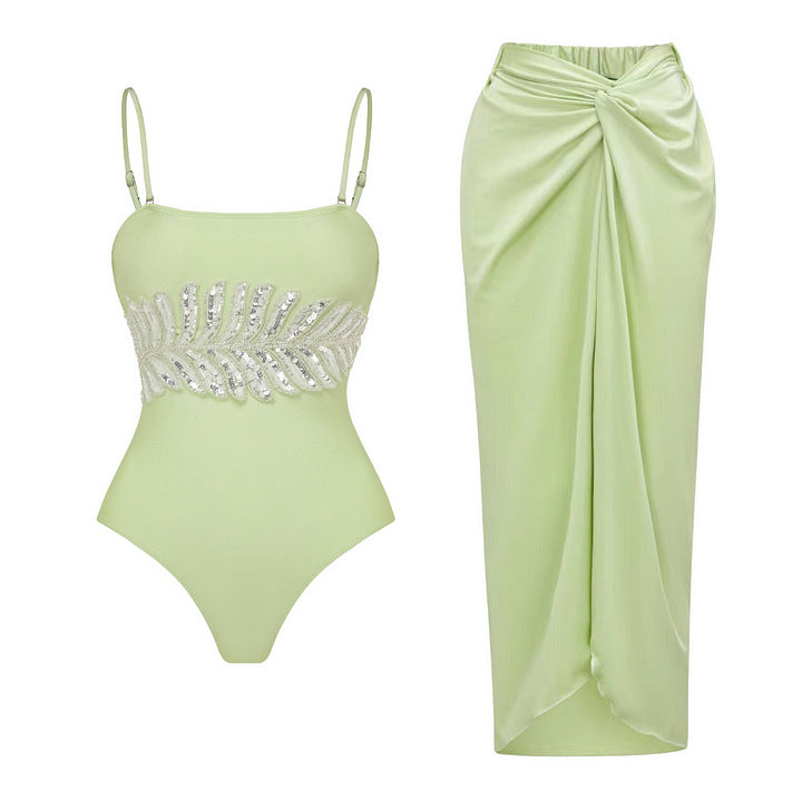 Damen Eleganter Einteiler mit funkelnden Paillettenapplikationen Drune