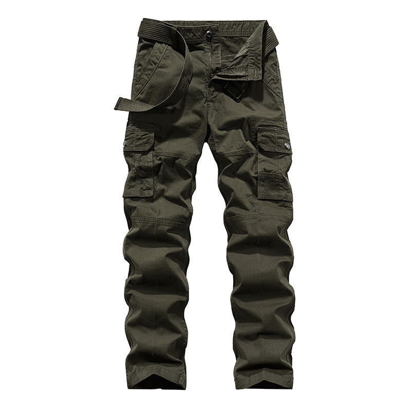 Herren Multifunktionale Canvas‑Cargo‑Hose mit Kniefalten und Mehrfach‑Taschen Drune