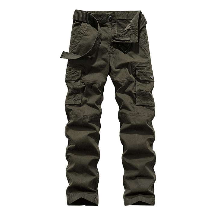 Herren Multifunktionale Canvas‑Cargo‑Hose mit Kniefalten und Mehrfach‑Taschen Drune