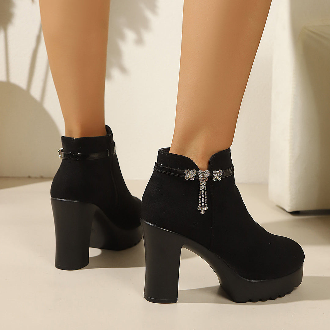 Damen Elegante und glamouröse Stiefeletten mit Glitzer-Detail Drune