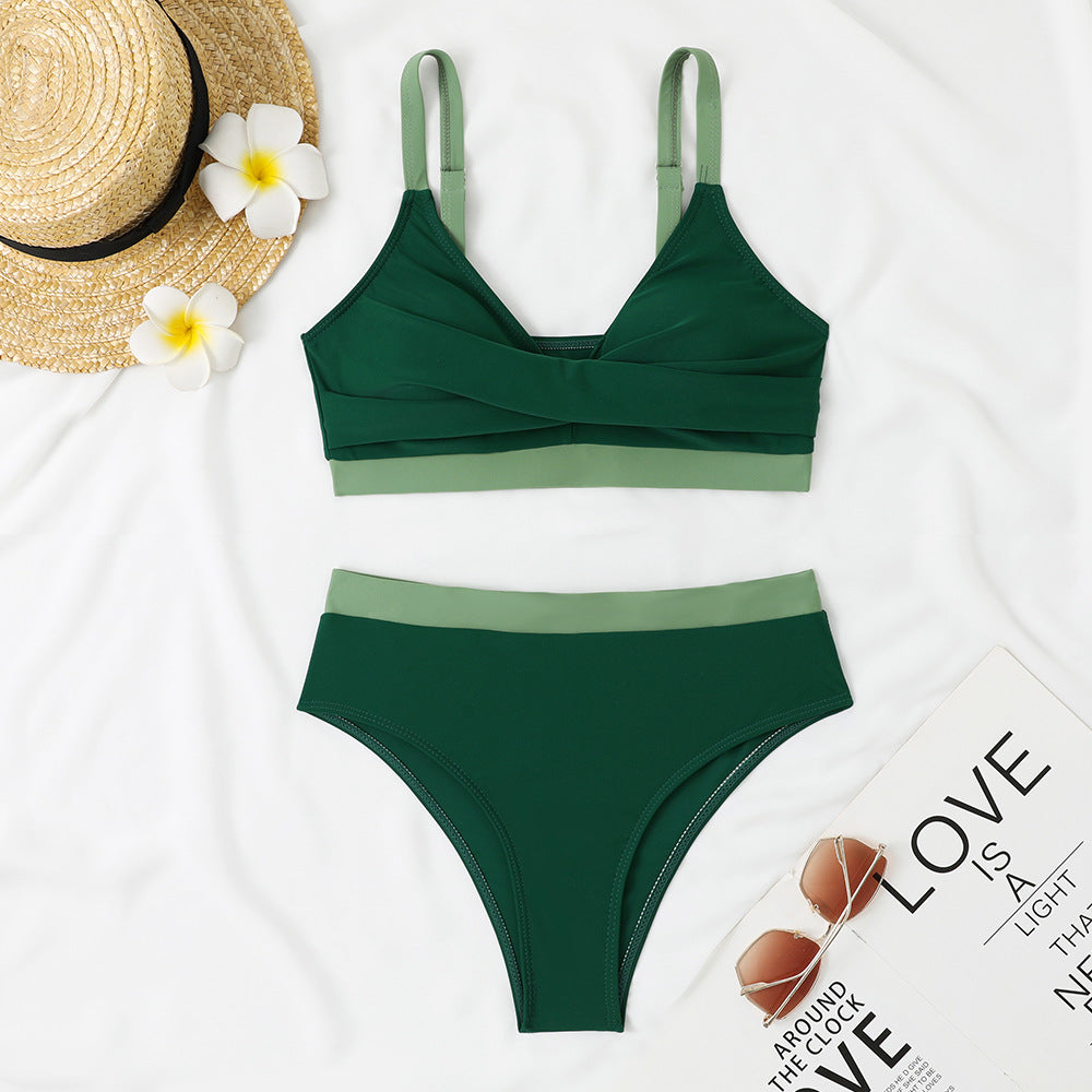 Damen Sportlicher Bikini mit modischem Wickeldesign Drune