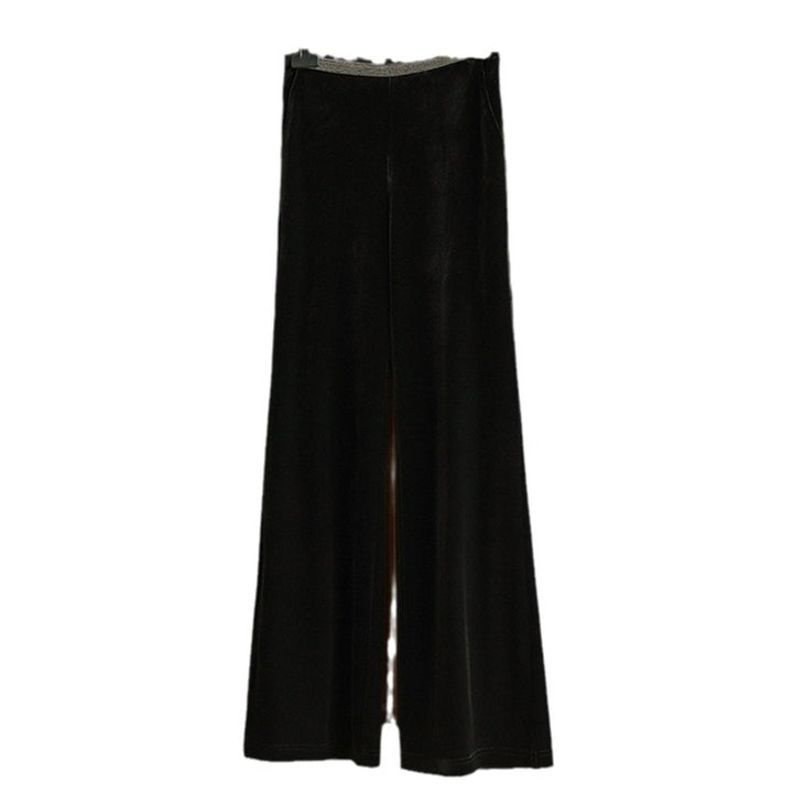 Damen Elegante und fließende Velours-Hose Drune