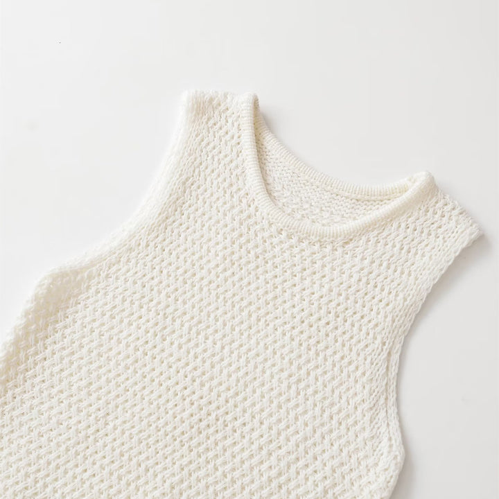 Damen Stricktop mit Fransen und asymmetrischem Schnitt Drune