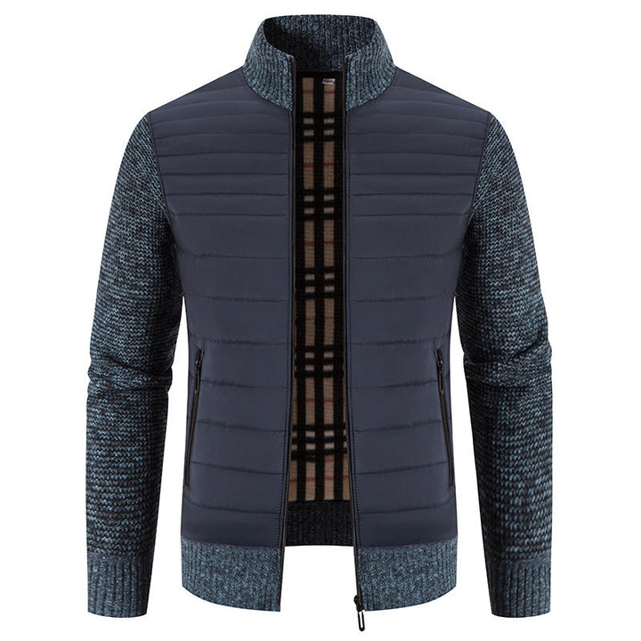 Herren Steppjacke mit modernem Strickärmeln und hohem Kragen Drune