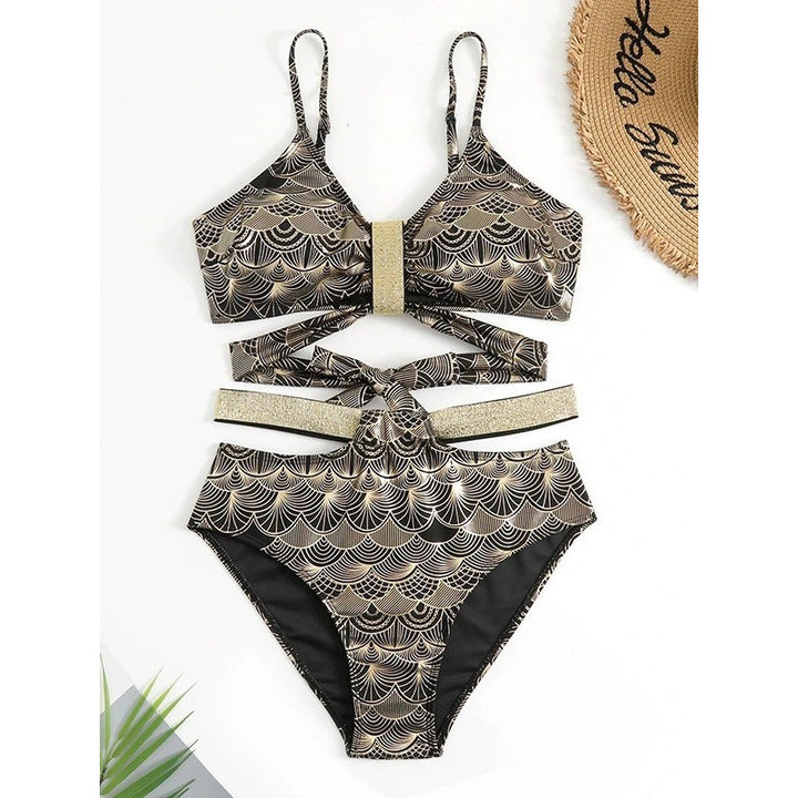 Damen Triangel-Bikini mit glamourösem Wickel-Design und eleganten Akzenten Drune