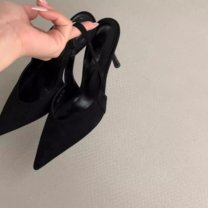Damen Slingback-Pumps aus Wildleder mit eleganter Spitzform Drune