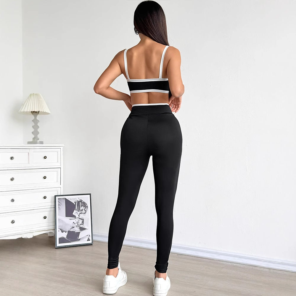 Damen Sportliches Set mit engem Oberteil und hoch geschnittenen Leggings Drune