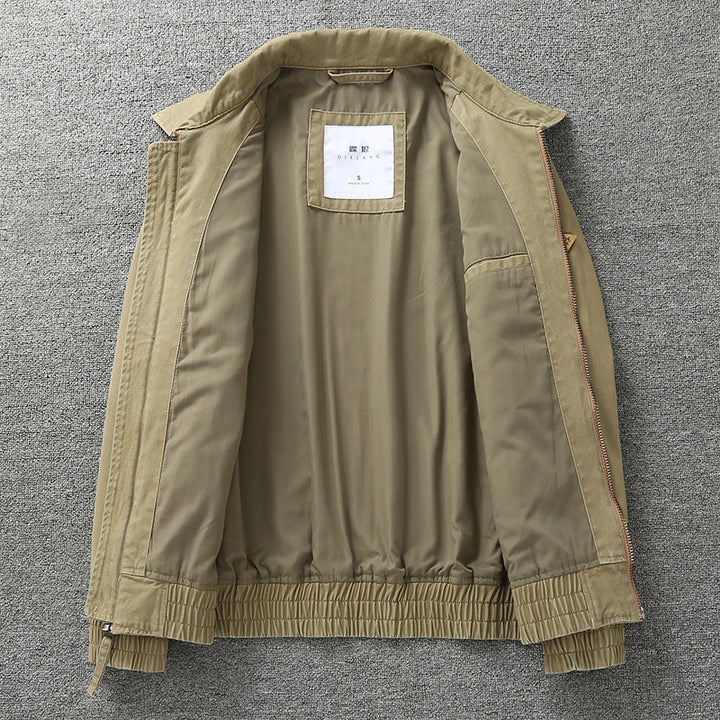 Herren legere Canvas-Fieldjacke mit Reißverschluss und elastischem Saum Drune