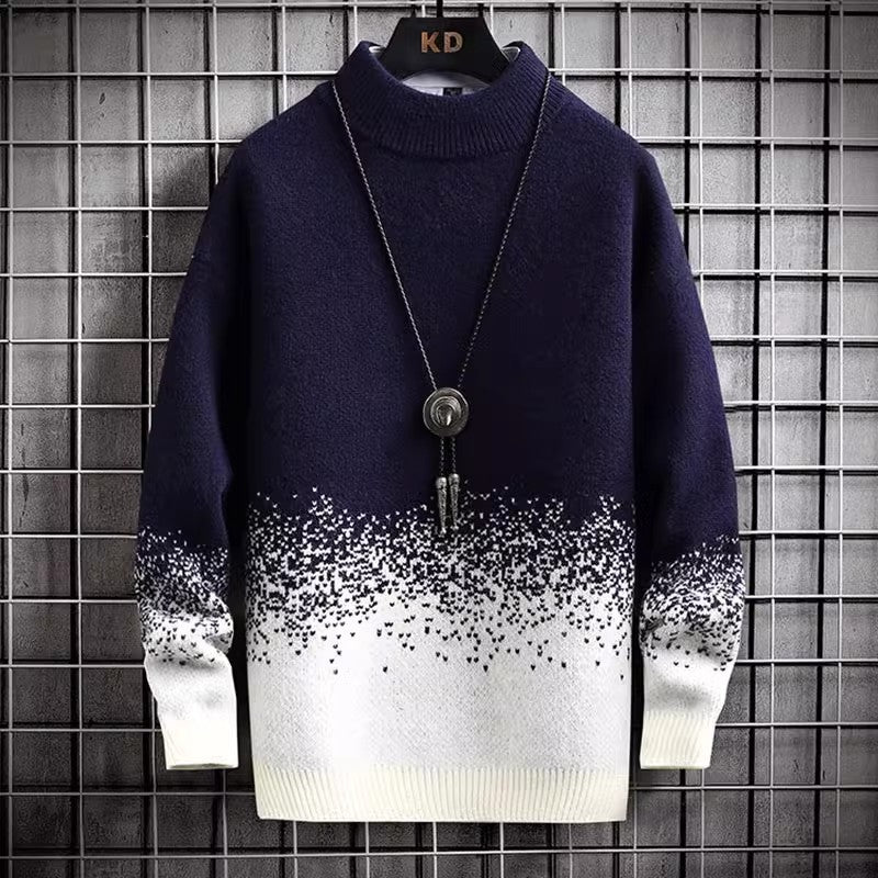 Herren modischer Rollkragenpullover mit stylishen Farbverlauf Drune