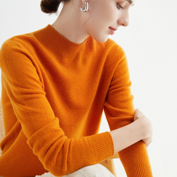 Damen Kurz-Mockneck-Pullover aus Kaschmir‑Look mit leichter Flauschoptik Drune