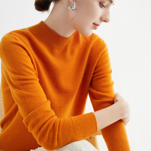 Damen Kurz-Mockneck-Pullover aus Kaschmir‑Look mit leichter Flauschoptik Drune