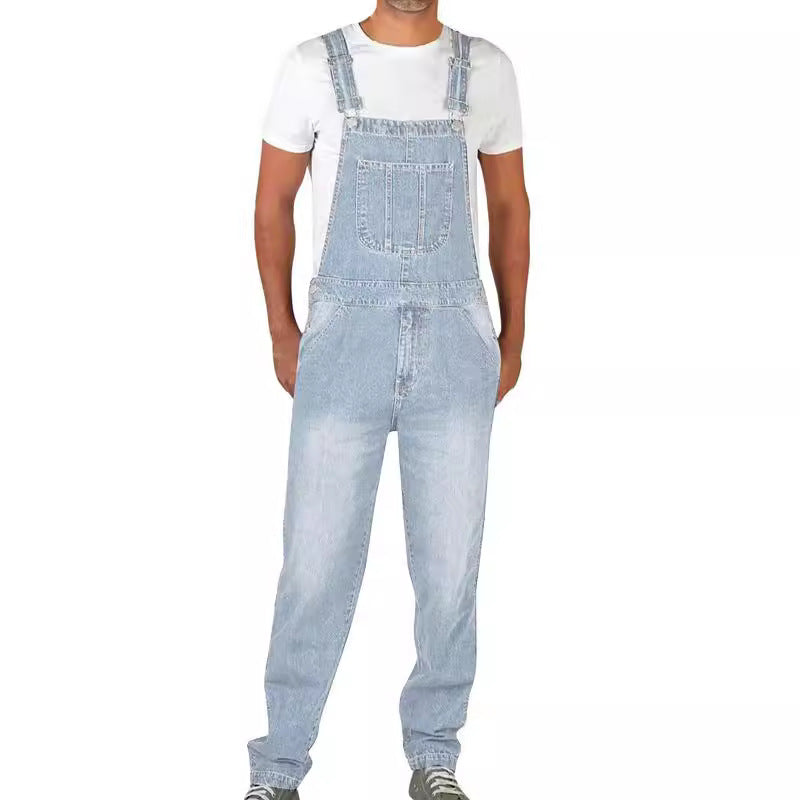 Herren Jeanslatzhose im urbanen Vintage-Stil mit praktischen Taschen Drune