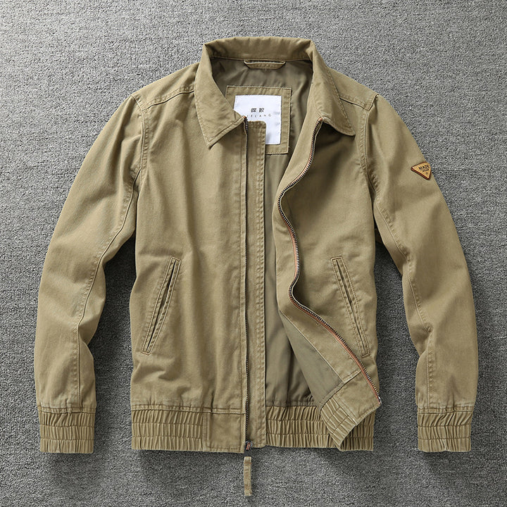 Herren legere Canvas-Fieldjacke mit Reißverschluss und elastischem Saum Drune