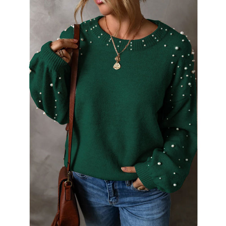 Damen Strickpullover mit Perlendetails Drune