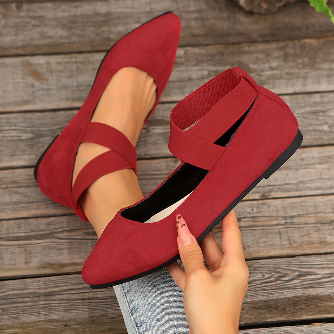 Damen elegante Ballerinas mit verstellbarem Riemchendesign Drune