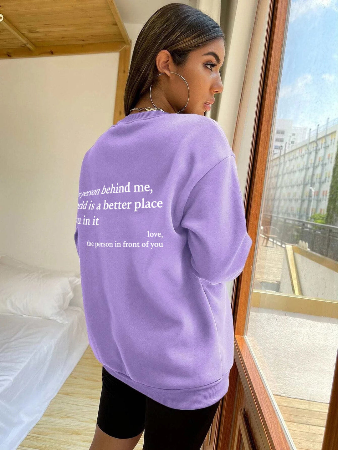 Damen Sweatshirt mit inspirierendem Schriftzug Drune