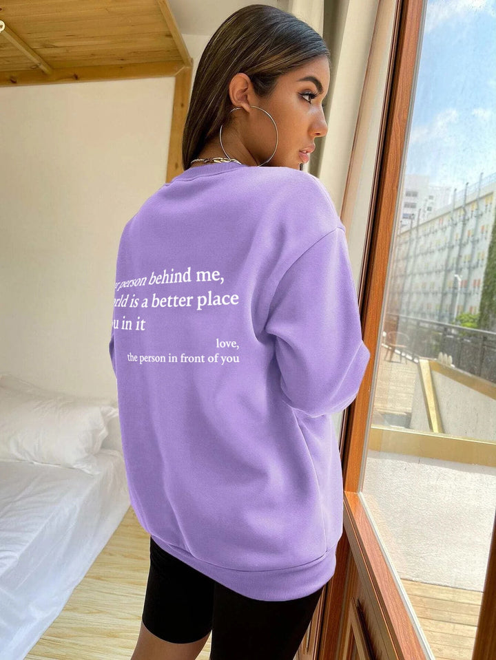 Damen Sweatshirt mit inspirierendem Schriftzug Drune
