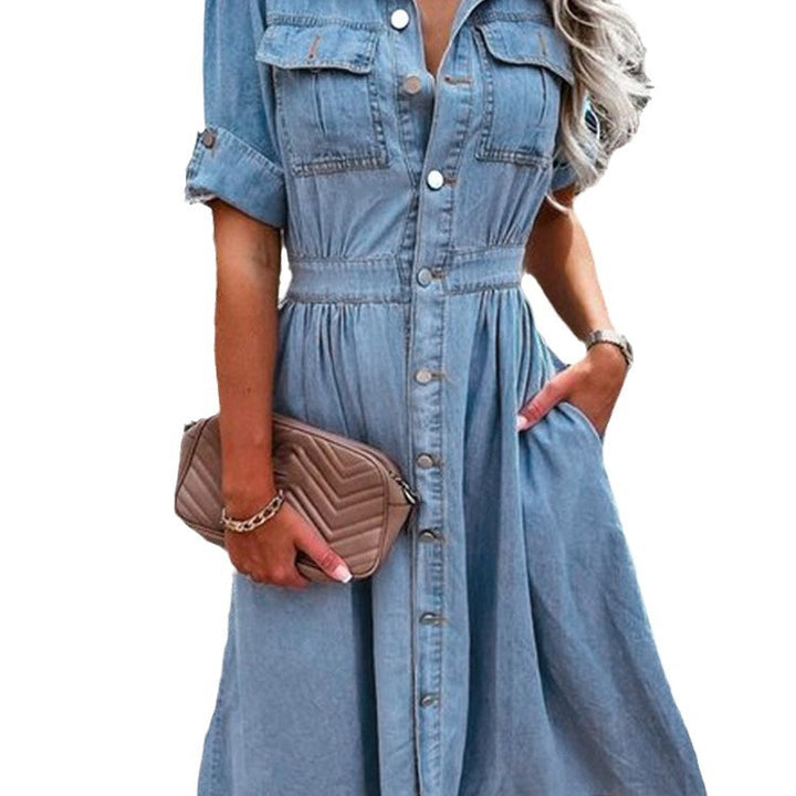 Damen Jeanshemdkleid mit praktischen Taschen und eleganter Taillierung Drune
