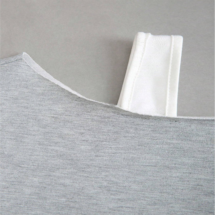 Damen cropped Off-Shoulder Sweatshirt mit einseitigem Träger, Ballonärmeln und Rippbündchen Drune