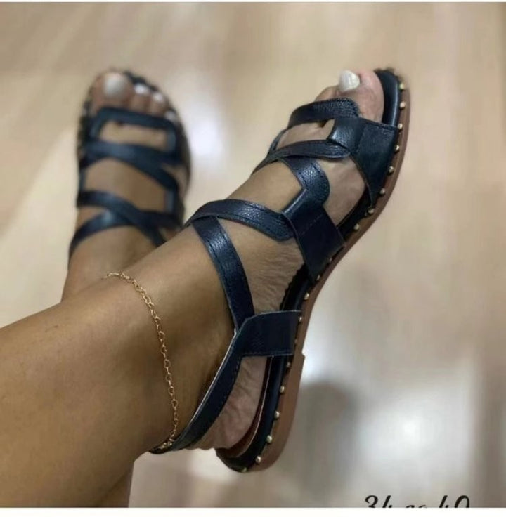 Damen Sandalen mit geflochtenem Riemendesign und bequemem Fußbett Drune