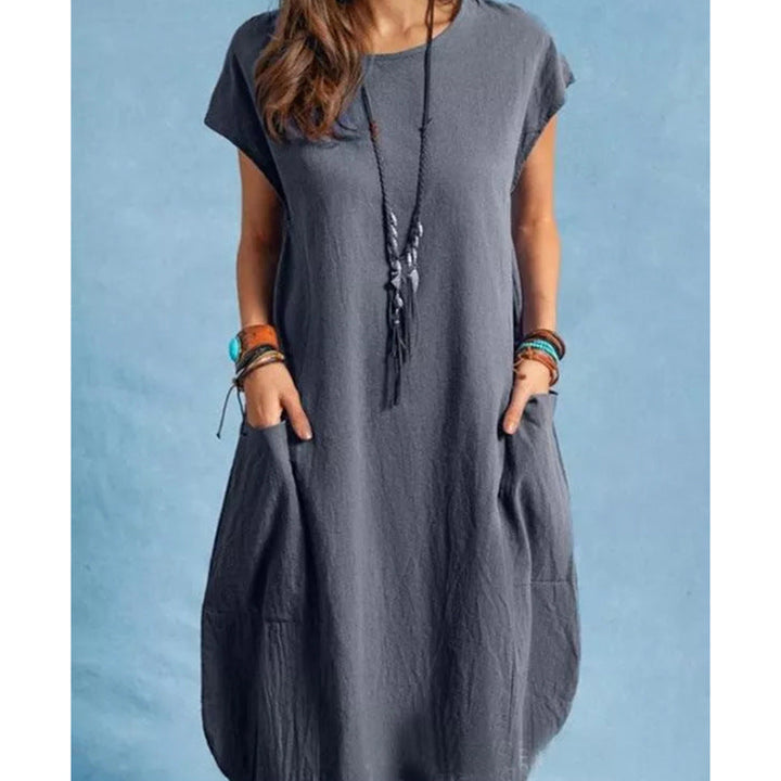 Damen luftiges Sommerkleid mit praktischen Taschen und modernem Schnitt Drune