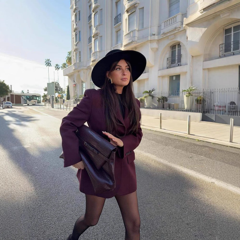 Damen Oversized Blazer aus hochwertigem Stoff mit modernen Taschen Drune