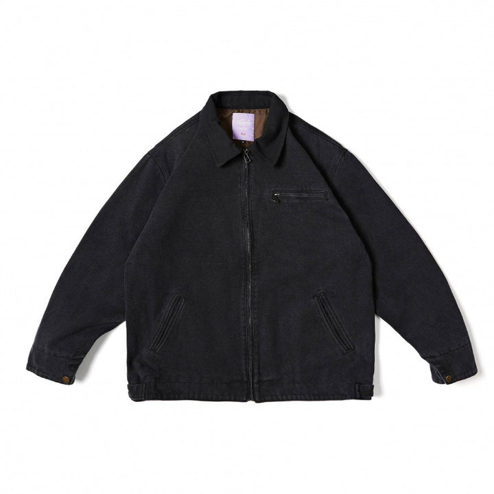 Unisex Weit geschnittene Blousonjacke im Worker‑Look mit Cordkragen und Brustreißverschluss Drune
