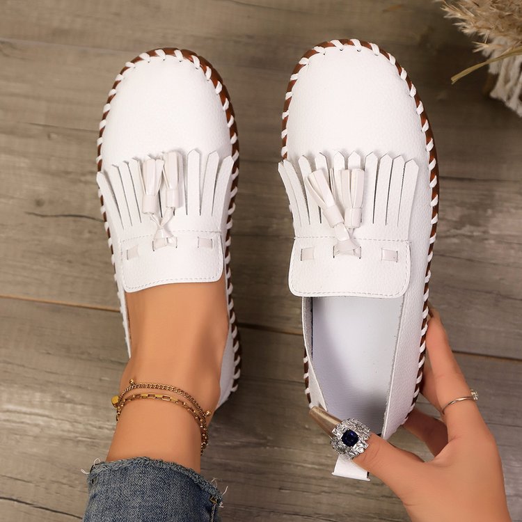 Damen Bequeme Mokassins mit Fransen-Detail Drune