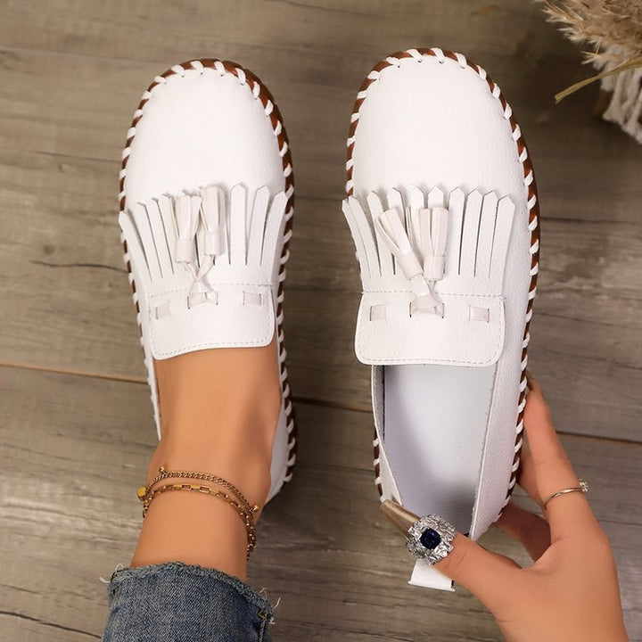 Damen Bequeme Mokassins mit Fransen-Detail Drune