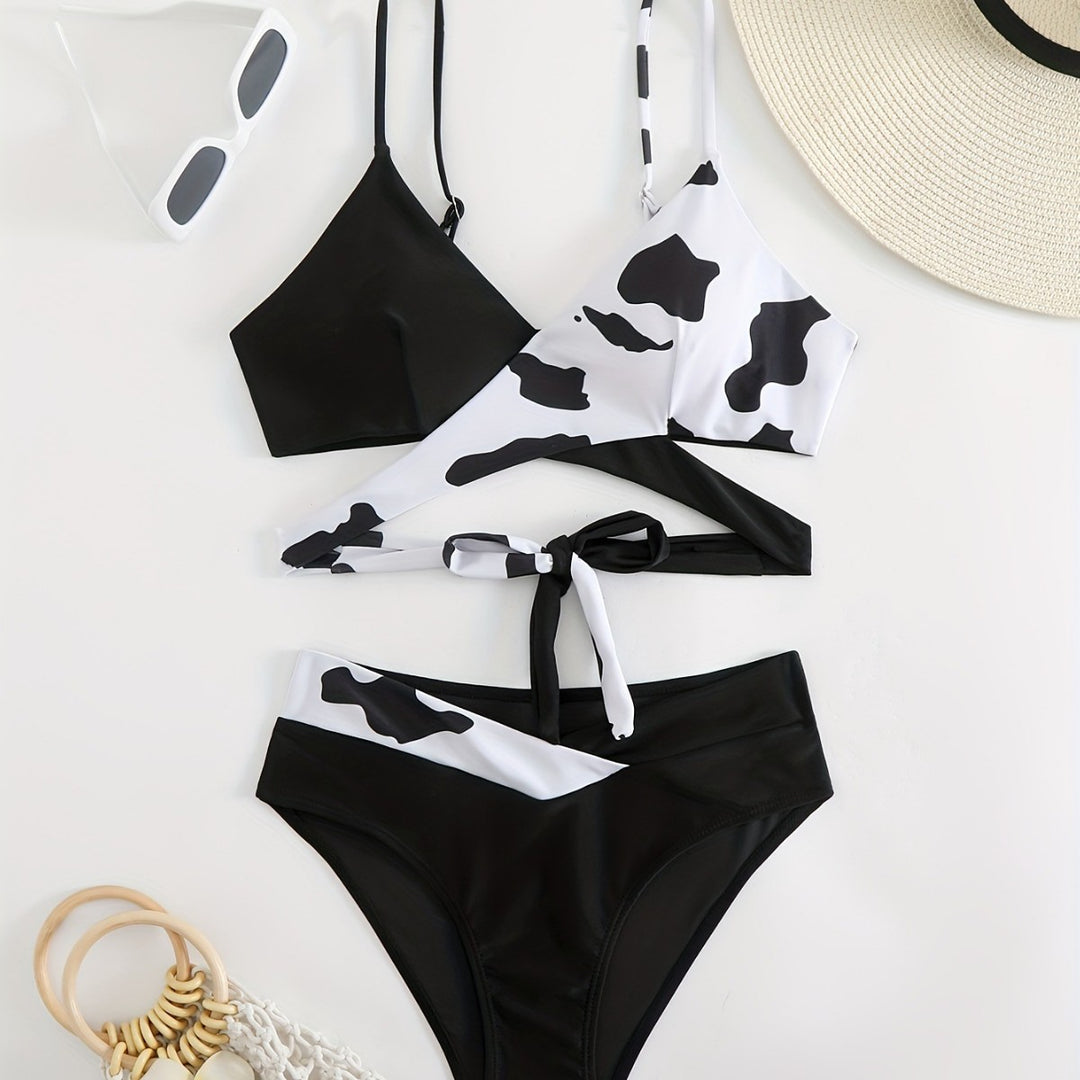 Damen Triangel-Bikini mit sportlichem Knoten-Design Drune