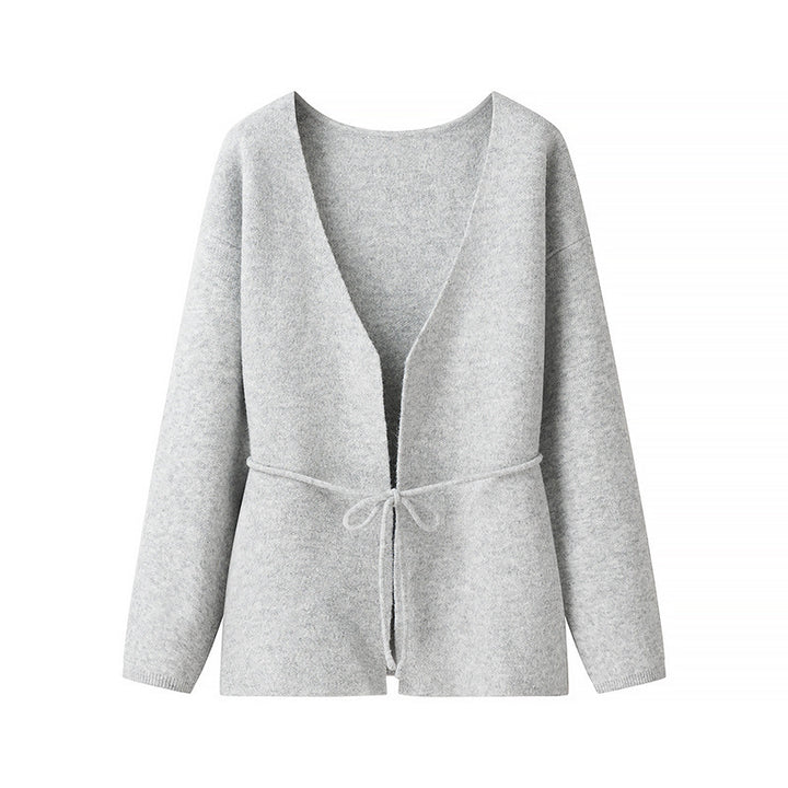 Damen Kuschelige Strickjacke mit Bindegürtel und modernem Schnitt Drune