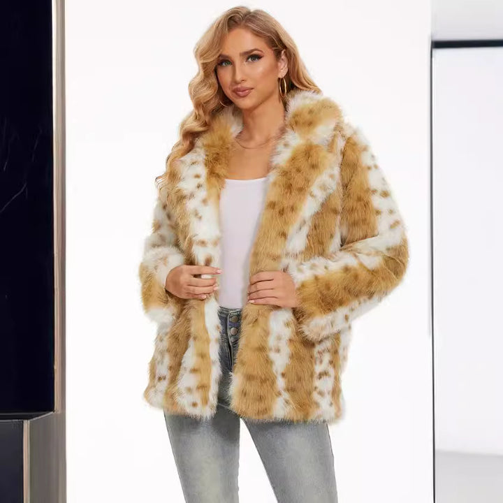 Damen Fuzzy Oversized Jacke Drune