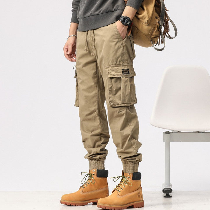 Herren Cargo-Joggerhose aus Baumwollmix mit Elastischem Tunnelzugbund und Multifach‑Taschen Drune