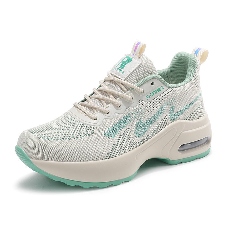 Damen nan modischer Strick-Fitness-Sneaker mit ergonomischer Rocker-Sohle und integrierter Dämpfungskammer Drune