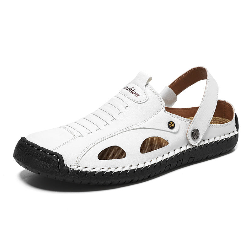 Herren Atmungsaktive Lederfreizeitschuhe mit offenem Fersendesign Drune
