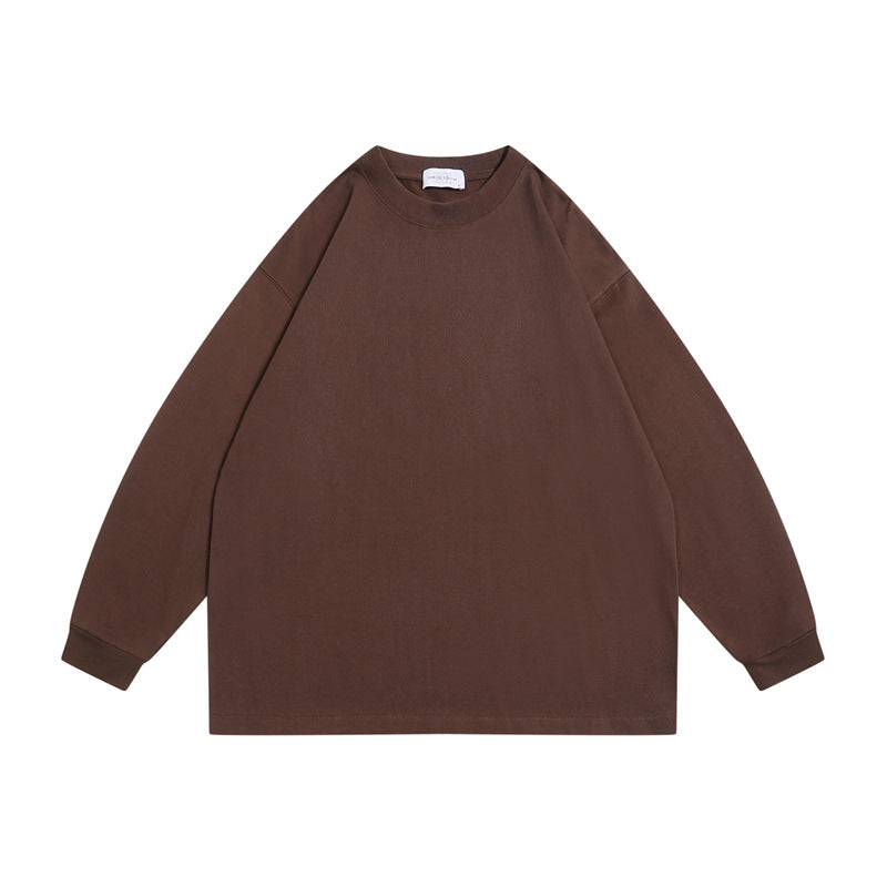 Unisex Oversize-Langarmshirt aus schwerer Baumwollmischung mit Rundhalsausschnitt und gerippten Bündchen Drune