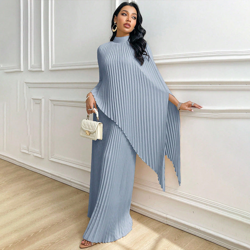 Damen Elegant gefaltete Cape-Bluse Set Drune