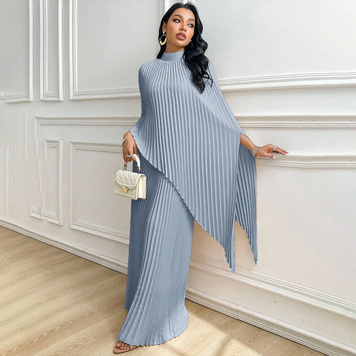 Damen Elegant gefaltete Cape-Bluse Set Drune