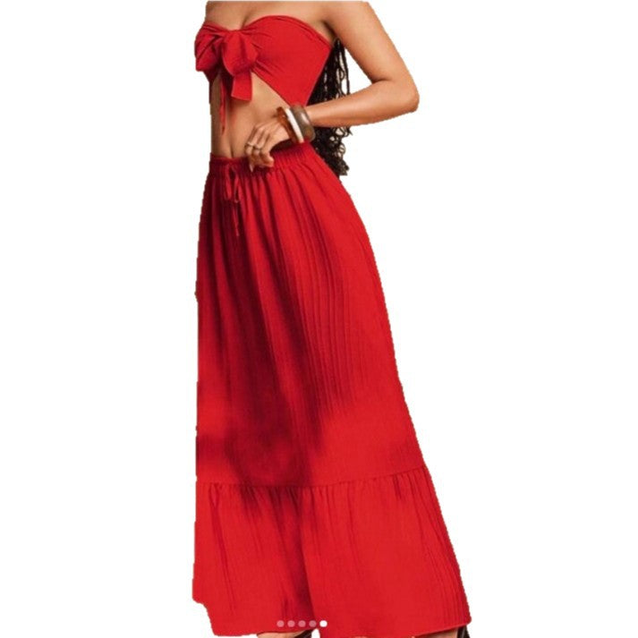 Damen Bandeau Zweiteiler mit weitem Rock Drune