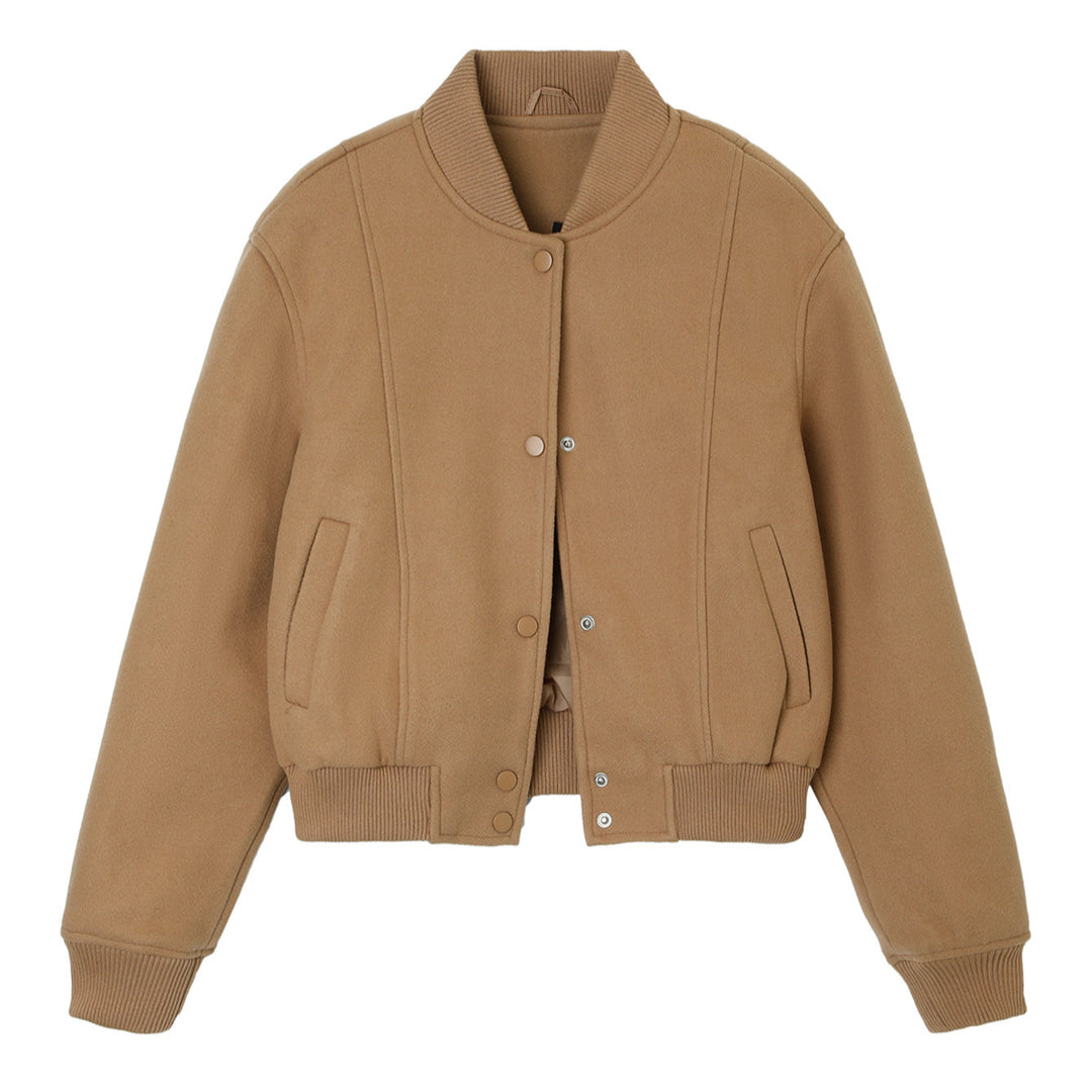 Damen Modische Kurzjacke mit Druckknöpfen Drune
